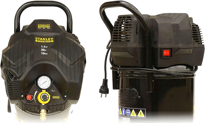Компрессор воздушный поршневой Stanley Fatmax 1.1кВт, 180л/хв, 30л, 10 Бар FMXCM0001E - Фото 7 Компрессор воздушный поршневой Stanley Fatmax 1.1кВт, 180л/хв, 30л, 10 Бар FMXCM0001E - изображение 7