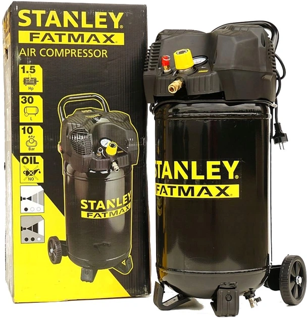 Компрессор воздушный поршневой Stanley Fatmax 1.1кВт, 180л/хв, 30л, 10 Бар FMXCM0001E - Фото 9 Компрессор воздушный поршневой Stanley Fatmax 1.1кВт, 180л/хв, 30л, 10 Бар FMXCM0001E - изображение 9