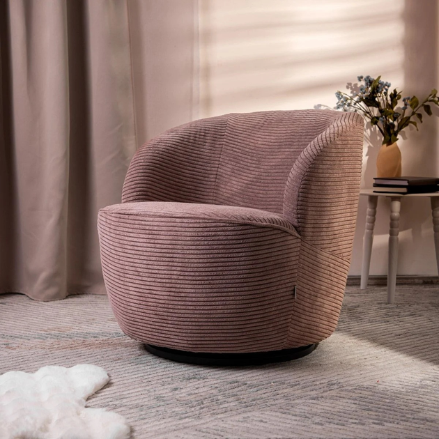 Крісло поворотне Homla SVINGEN FASO 65.5 x 77 x 69 см Pink (5906496719349) - зображення 7