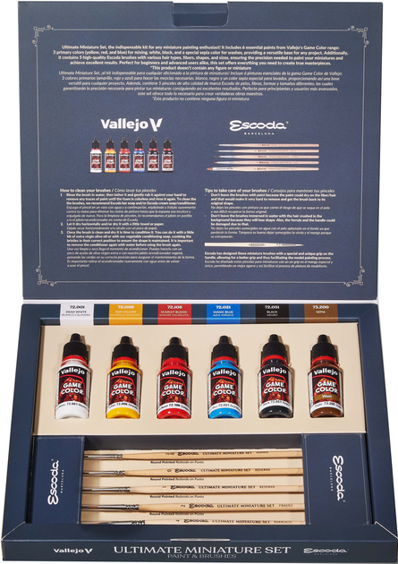 Zestaw farb Vallejo Game Color Ultimate Miniature Set Paint & Brushes 72206 (8426296870004) - obraz 3