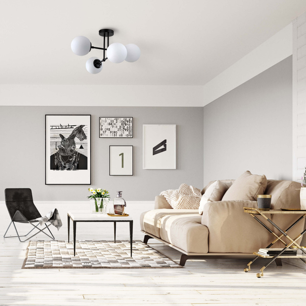 Lampa wisząca Light Prestige Roma 4 4 x E14 czarna (LP-1345/4P BK) - obraz 2