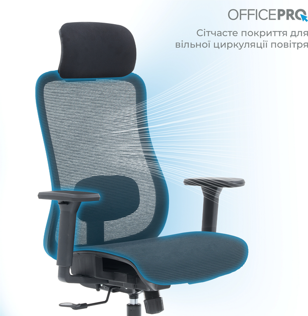 Крісло комп'ютерне OfficePro Wave OC670-B-B-B Black - зображення 15