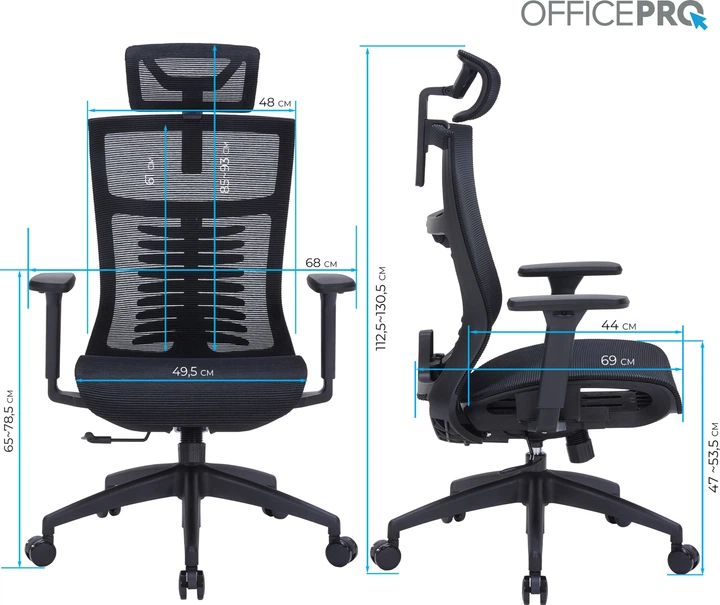 Крісло комп'ютерне офісне ергономічне OfficePro Balance OC620-B-B-B Black - Фото 11 Крісло комп'ютерне офісне ергономічне OfficePro Balance OC620-B-B-B Black - зображення 11