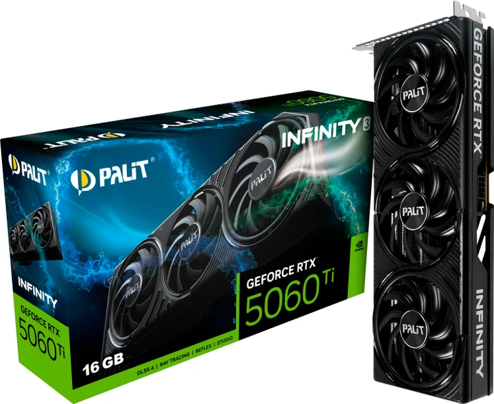 Відеокарта Palit PCI-Ex GeForce RTX 5060 Ti Infinity 3 16GB GDDR7 (128bit) (2572/28000) (HDMI, 3 x DisplayPort) (NE7506T019T1-GB2061S) - зображення 10