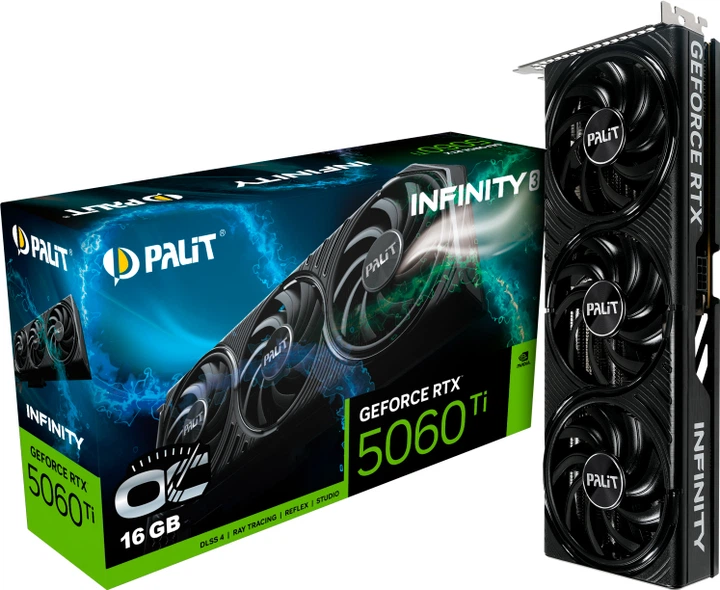 Відеокарта Palit PCI-Ex GeForce RTX 5060 Ti Infinity 3 OC 16GB GDDR7 (128bit) (2662/28000) (HDMI, 3 x DisplayPort) (NE7506TS19T1-GB2061S) - зображення 10