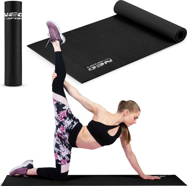 Mata do cwiczen Neo Sport 173 x 61 cm 192100 czarna (5903890606114) - obraz 7