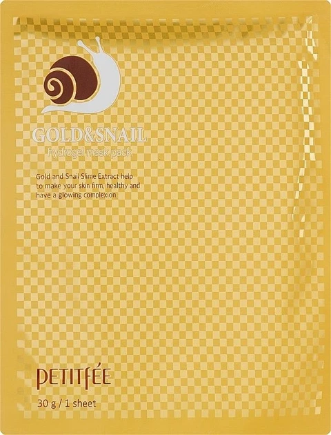 Гидрогелевая маска для лица с муцином улитки - PETITFEE & KOELF Gold & Snail Hydrogel Mask Pack, 1 шт - Фото 1 Гидрогелевая маска для лица с муцином улитки - PETITFEE & KOELF Gold & Snail Hydrogel Mask Pack, 1 шт - изображение 1