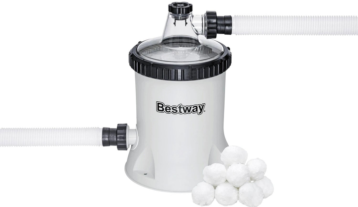 Фільтрувальна помпа для басейну Bestway 5678 л/год + фільтрувальні кульки 58870 (6941607369074) - зображення 2