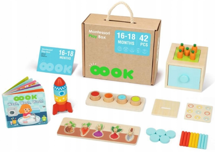Розвиваючий набір Tooky Toy XXL Монтессорі 7в1 53 штуки (6976831550073) - зображення 1