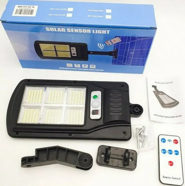 Вуличний LED фонарь прожектор на сонячній батареї BK-240B-SMD / Настінний світильник з датчиком руху (L) - зображення 9