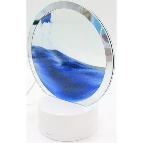 Нічник декоративний RGB від USB або батарейок, Пісочна картина, 3D Sand Painting, Синій / Настільна LED лампа (L) - изображение 6