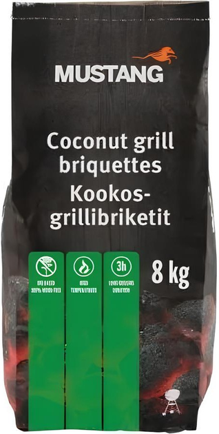 Brykiety kokosowe do grillowania Mustang 8 kg (6410416362731) - obraz 1