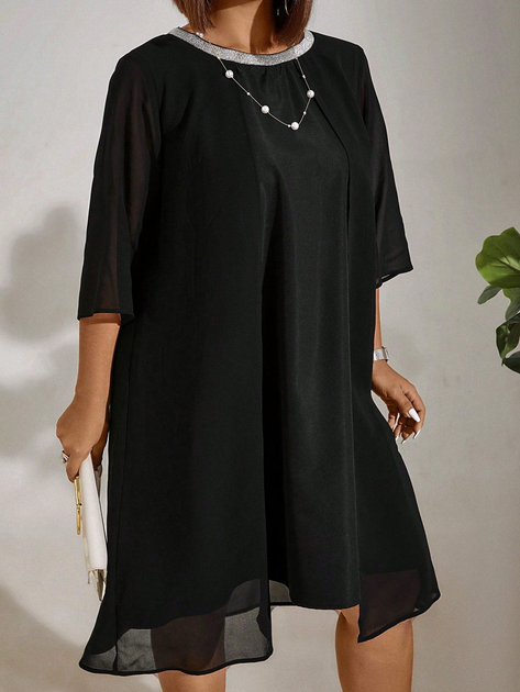 Сукня жіноча SHEIN GD-00096719 4XL Чорна від Rozetka на платформі USKIDKA Акція на Сукня жіноча SHEIN GD-00096719 4XL Чорна від Rozetka