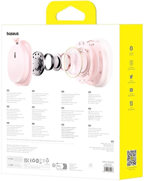 Słuchawki Baseus Bowie D05 Baby Pink (A00024600413-Z1) - obraz 3