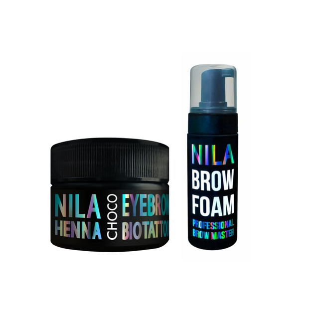 Набор для бровей: Nila Brow Foam 150мл + Хна для бровей Шоколад Choko 60г - Фото 1 Набор для бровей: Nila Brow Foam 150мл + Хна для бровей Шоколад Choko 60г - изображение 1