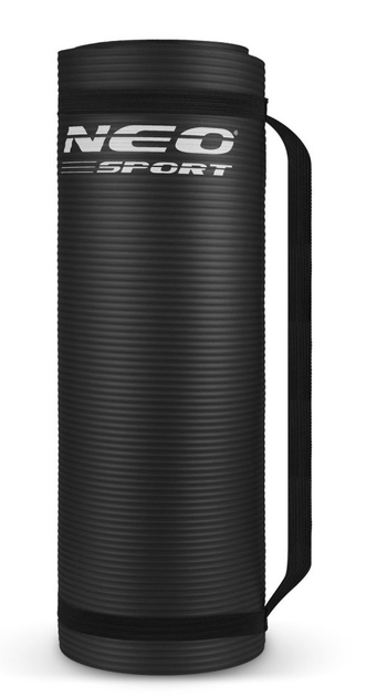 Килимок для тренувань Neo Sport 183 x 60 см з отворами товстий 192000 чорний (5903890606107) - зображення 5