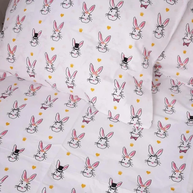 Комплект постільної білизни MirSon Бязь Ranforce Elite 17-0529 Bunnies white Полуторний (2200004699042) - Фото 1 Комплект постільної білизни MirSon Бязь Ranforce Elite 17-0529 Bunnies white Полуторний (2200004699042) - зображення 1