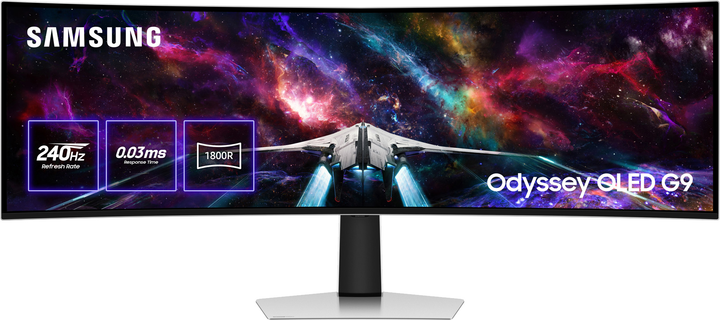 Монитор 49" Samsung Odyssey OLED G9 G93SC (LS49CG930SIXCI) Dual QHD Quantum Dot OLED / Curved 1800R / 240 Гц / 0,03 мс / 10-Bit / HDR True Black 400 / FreeSync Premium Pro / G-SYNC Compatible - изображение 1