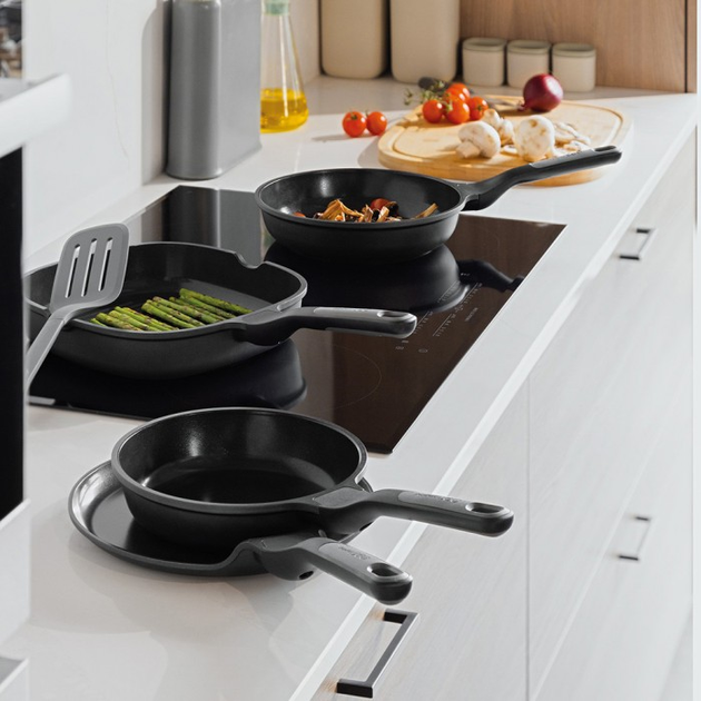 Zestaw patelni Berghoff Leo Stone+ 4 części + Szpatułka Leo Balance 35 cm (5413821376820) - obraz 4