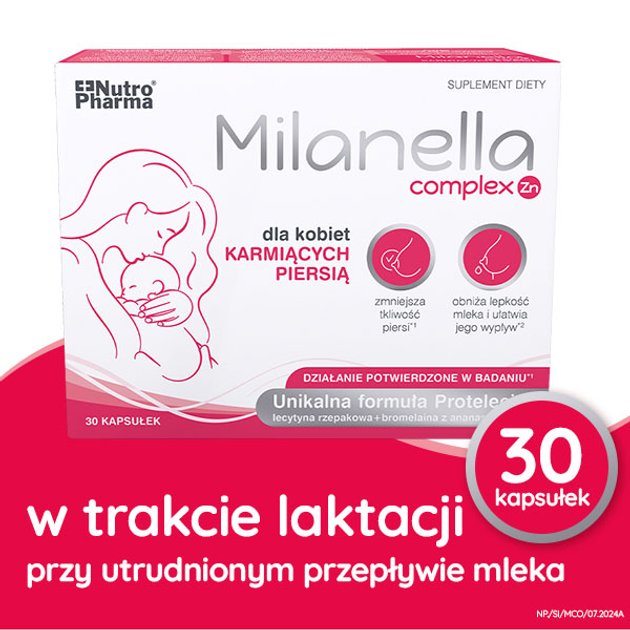 Suplement diety NutroPharma Milanella Complex Zn 30 kapsułek (5904161800286) - obraz 2