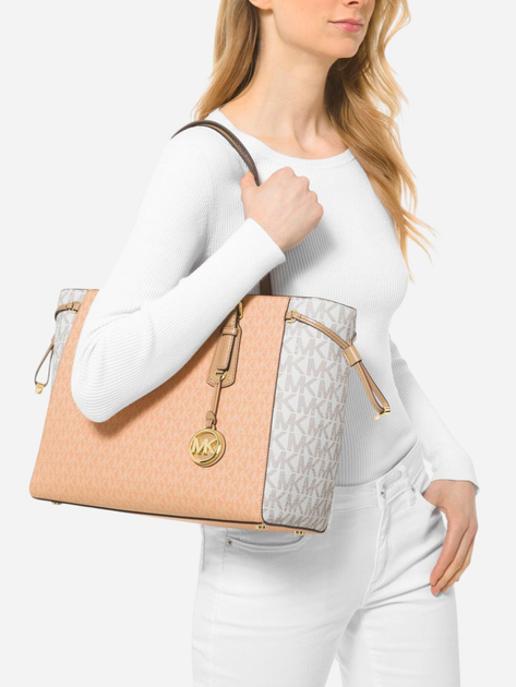 Сумка шопер жіноча Michael Kors 30S0GV6T2B-838 Коралова зі світло-сірим (194900556627) - зображення 2