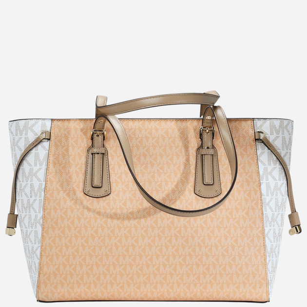 Сумка шопер жіноча Michael Kors 30S0GV6T2B-838 Коралова зі світло-сірим (194900556627) - зображення 3