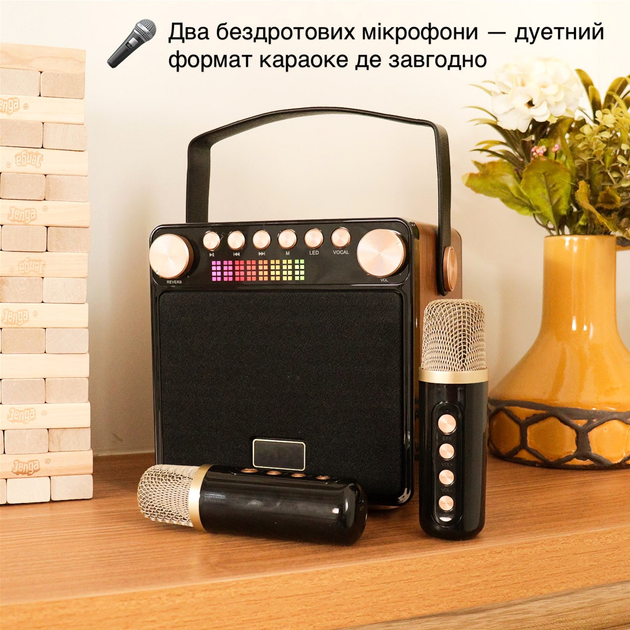 Портативна караоке-система Magic Karaoke YS-601 Wood - зображення 10