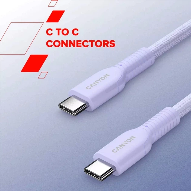 Кабель Canyon OnWire 60CL C-C 60W COLOR Braided 1 м Black (CND-CCAP60AB10B) - зображення 8