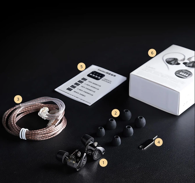 KZ Castor Bass (No Micro, Tuning Switches) – In-Ear Monitor навушники з подвійними драйверами та тумблерами налаштування для Hi-Fi звуку з глибоким басом - зображення 8