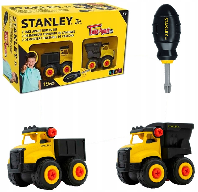Zestaw zabawek Stanley Jr STT009-S2-SY 2 ciężarówki Mini (7290115141962) - obraz 2