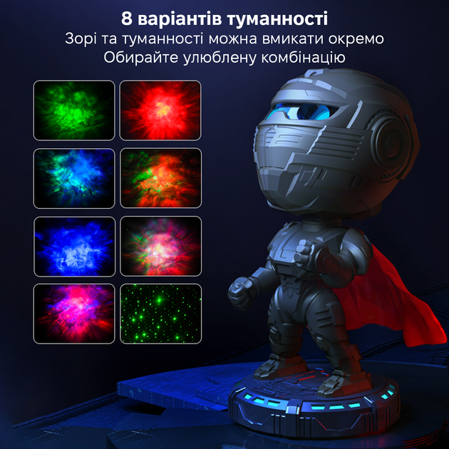 Лазерный проектор ночник звездного неба Inspire Механический воин LWS-R-14 - изображение 5