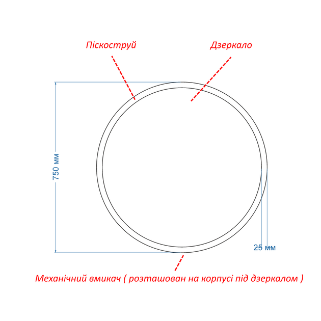LED-зеркало 75x75см, с подогревом и двумя механическими включателями, модель Amor (Amor68) - Фото 3 LED-зеркало 75x75см, с подогревом и двумя механическими включателями, модель Amor (Amor68) - изображение 3