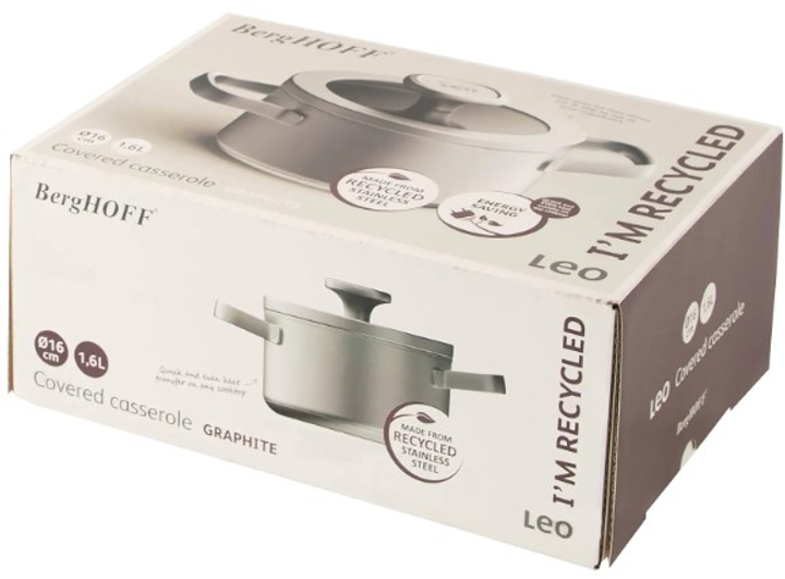 Каструля з кришкою BergHOFF Graphite із нержавіючої сталі 16 см 1.7 л (5413821365459) - зображення 2