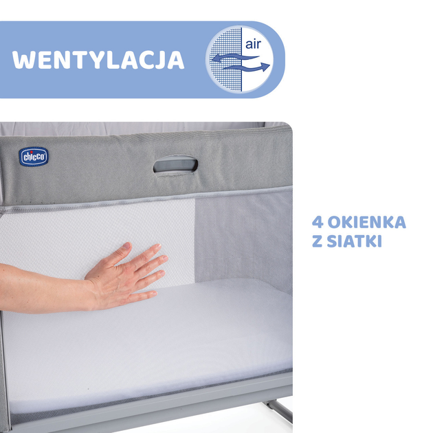 Дитяче ліжечко Chicco Next2Me Forever Rice 3 в 1 Темно-Сіре (8058664181070) - зображення 14