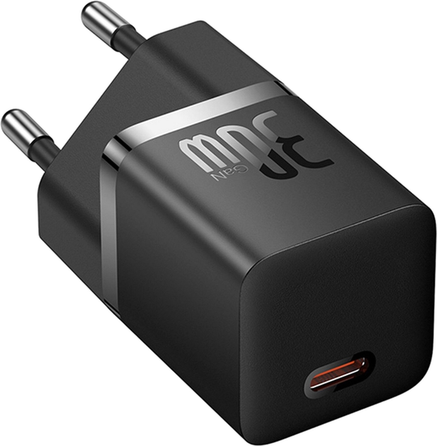 Зарядний пристрій Baseus GaN5 Fast Charger 1C 30W EU + Data Cable Type-C to Typ-C 100W Black (P10110902113-00) - зображення 4