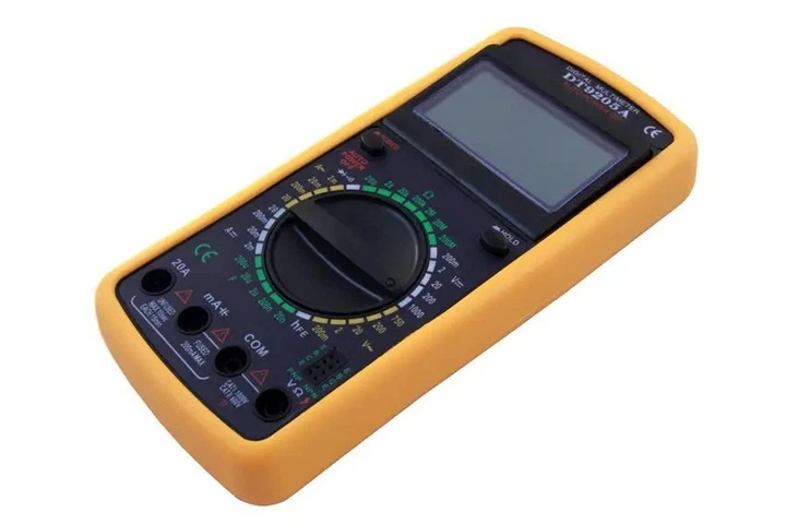Цифровой профессиональный мультиметр Digital DT9205A желтый тестер - Фото 1 Цифровой профессиональный мультиметр Digital DT9205A желтый тестер - изображение 1