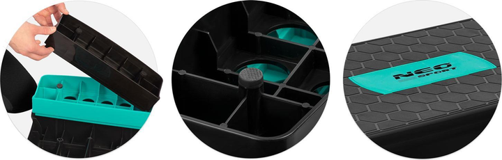 Степ платформа для тренувань Neo Sport 3 ступінчаста ns 402 бірюзова (5903890606091) - зображення 5