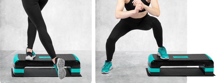 Степ платформа для тренувань Neo Sport 3 ступінчаста ns 402 бірюзова (5903890606091) - зображення 10