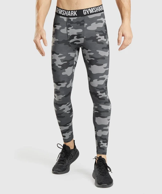 Мужские спортивные леггинсы Gymshark Element Baselayer Leggings - Grey Print - XXXL - Фото 1 Мужские спортивные леггинсы Gymshark Element Baselayer Leggings - Grey Print - XXXL - изображение 1
