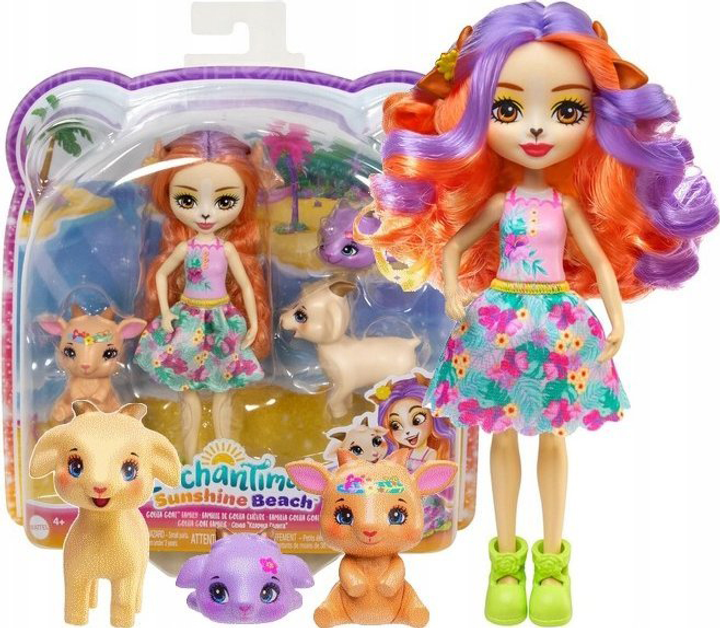 Lalka Mattel Enchantimals Enchant Słoneczna Plaza Rodzina Kożek 15 cm HXC00 (194735225545) - obraz 2