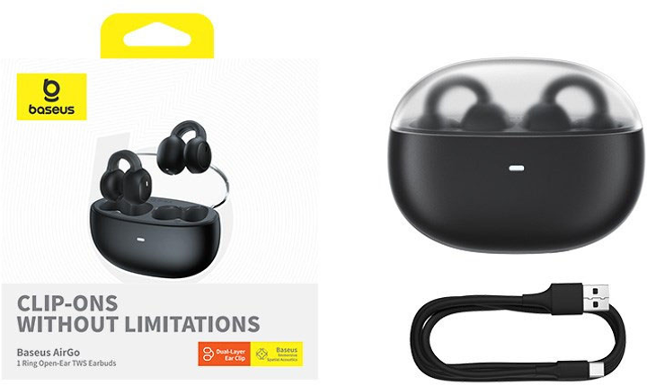 Навушники Baseus AirGo 1 Ring TWS Black-Grey (A00069201113-00) - зображення 6