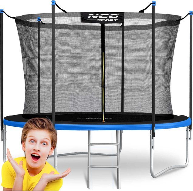 Садовий батут Neo Sport 183 см з внутрішньою сіткою та драбинкою Navy Blue (NS-06W241) - зображення 4