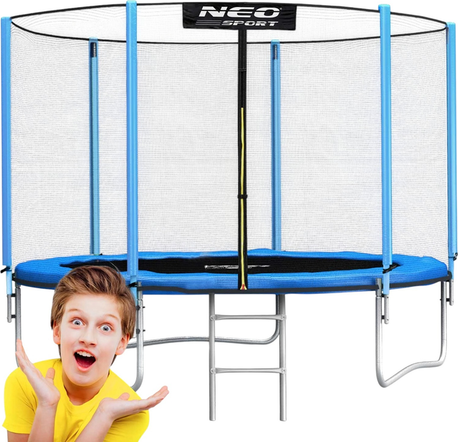 Trampolina ogrodowa Neo Sport 183 cm z siatką wewnętrzną i drabinką (NS-06Z181) - obraz 2