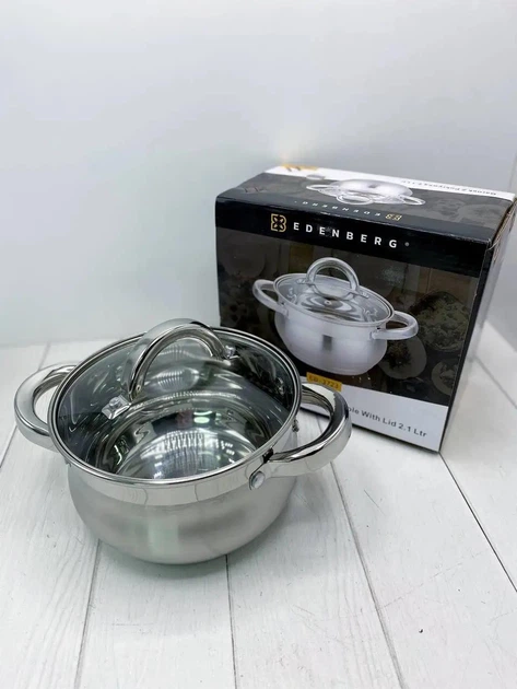 Каструля з нержавіючої сталі з кришкою Edenberg 6.5 л 24 см (EB-3727) - зображення 8