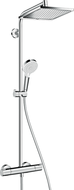 Душова система hansgrohe Crometta Е 240 1jet Showerpipe з термостатом, 27271000 - Фото 1 Душова система hansgrohe Crometta Е 240 1jet Showerpipe з термостатом, 27271000 - зображення 1