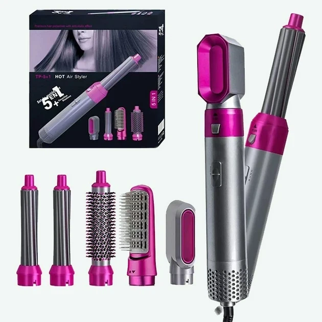 Фен-щетка для волос Hot Air Styler 5 в 1 стайлер с функциями придания объема, выпрямления, завивки - изображение 2