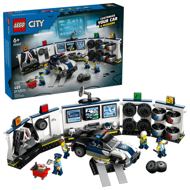 Zestaw klocków LEGO City Policyjny warsztat tuningowy 489 elementy (60457) - obraz 2