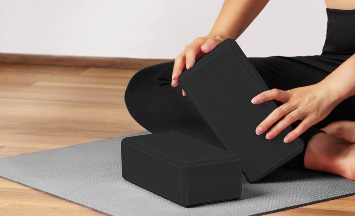Kostka do jogi Neo Sport piankowa zestaw 2 sztuki ns 962 czarna (5903890620585) - obraz 7