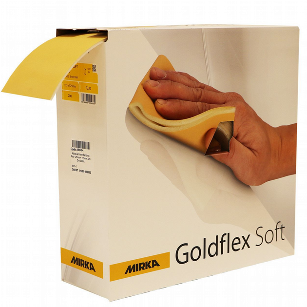 Шліфувальний папір Mirka Goldflex-Soft P150 на поролоновій основі 115 x 125 мм 1 відривний лист (25м/рулон, 1м≈8листів) - зображення 1