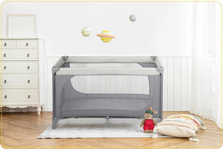 Дорожнє ліжечко RICOKIDS 125 x 65 x 78 см RK-240 Light Grey (724000) (5903890605155) - зображення 8